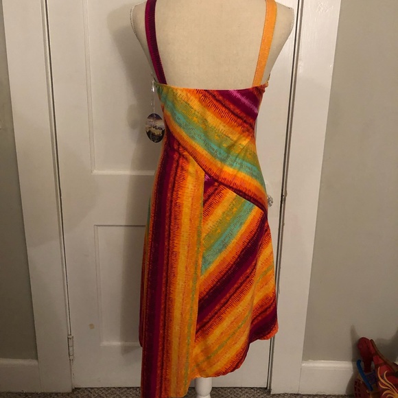 BeBop asymmetric blur strip maxi dress - Picture 4 of 7